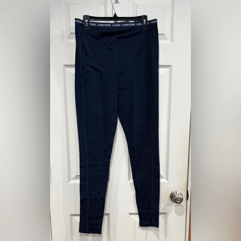 Kari Traa Women's XL Vilma Pants Base Layer Leggings Royal Pattern Blue NWT Ski